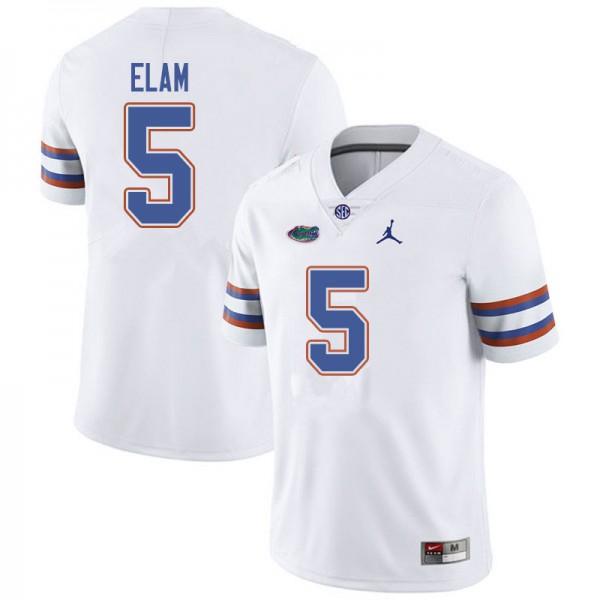 Jordan Brand Men #5 Kaiir Elam Florida Gators College Football Jerseys White